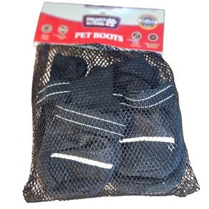 Heart to Tail Large Pet Boots Black Fleece Lined Reflective Non-Slip Dog Shoes